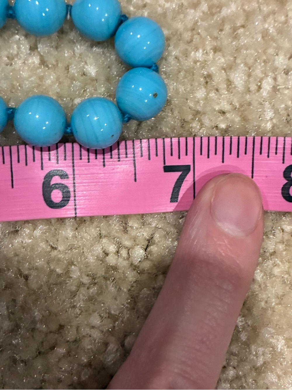 Vintage Mid Century Turquoise Glass Beaded Necklace - Picture 6 of 6